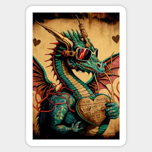 Dragon With Valentine Sticker